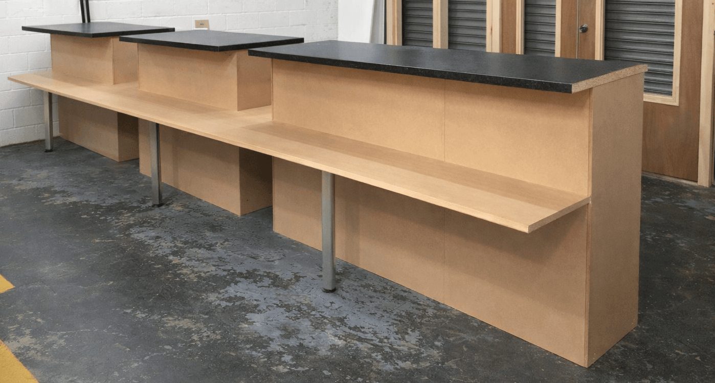 Bespoke commercial shop counters manufactured in our Cambridgeshire joinery workshop.