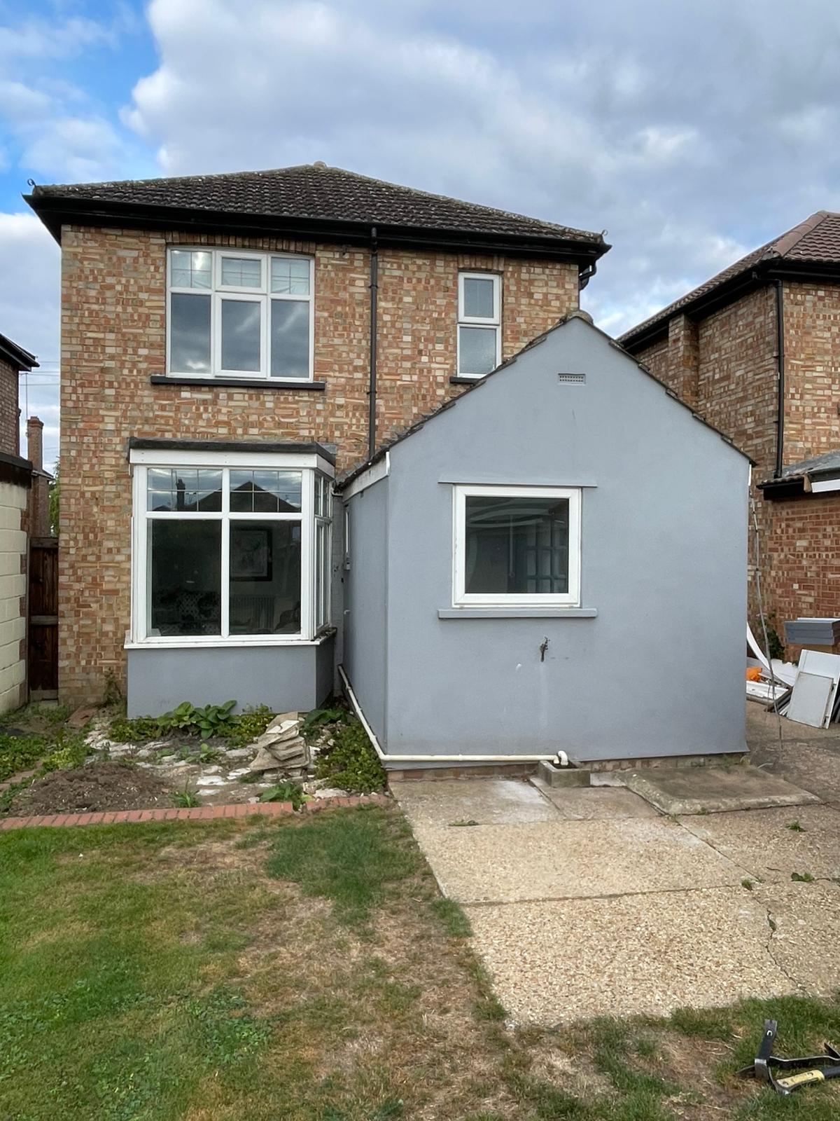 Rear of property in March, Cambridgeshire before kitchen extension demolition and rebuild.