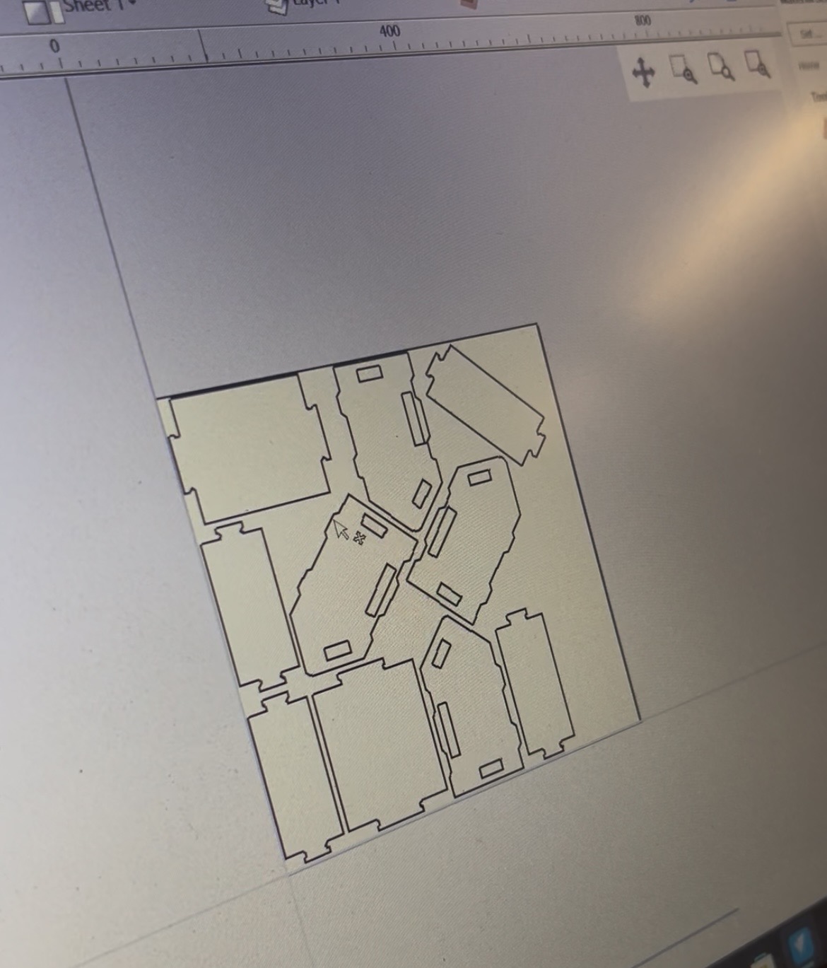 CAD drawing layout for CNC machining timber components.