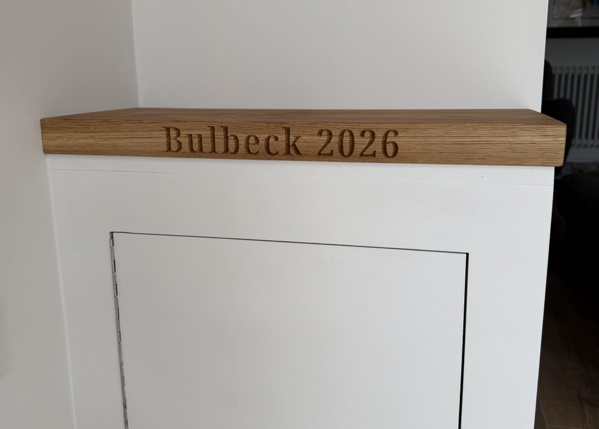 CNC engraved timber detail integrated into bespoke joinery project.