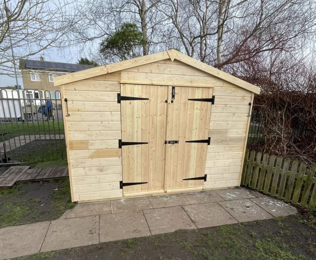 Timber shed built for a primary school using commercial carpentry.